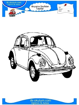 Çocuklar İçin Clasik-Arabalar Boyama Sayfaları 